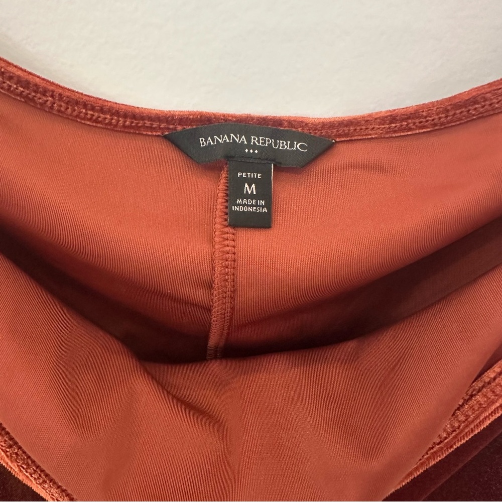 Banana Republic Copper Velvet Halter Dress petite medium - Picture 9 of 16